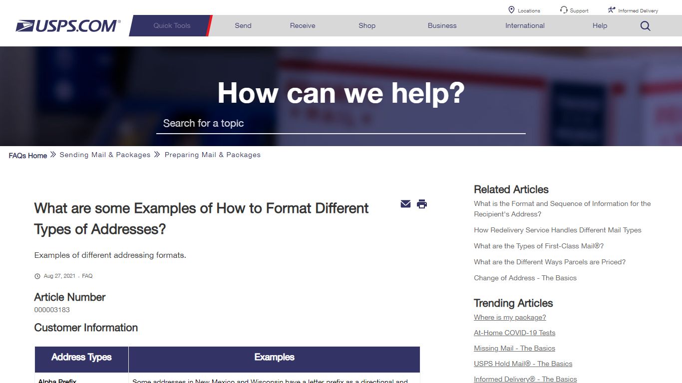 What are some Examples of How to Format Different Types of ... - USPS